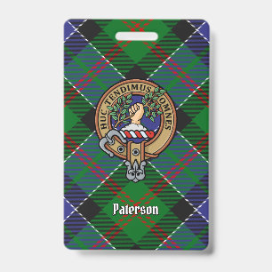 Badge Blason de Clan Paterson sur tartan