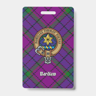 Badge Blason de Clan Wardlaw sur tartan