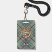 Badge Blason du Clan Craig sur tartan (Avant avec lanière)