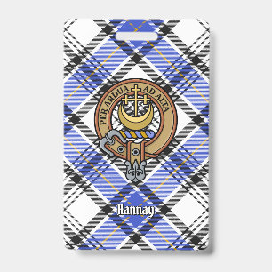Badge Blason du clan Hannay sur tartan