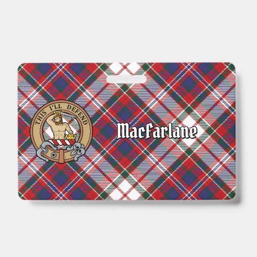 Badge Blason du clan MacFarlane sur tartan de robe de so (Avant)