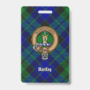 Badge Blason du clan MacKay sur tartan