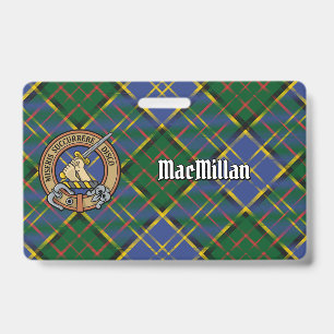 Badge Blason du clan MacMillan sur tartan de chasse