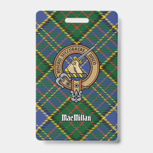 Badge Blason du clan MacMillan sur tartan de chasse
