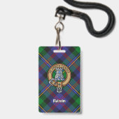 Badge Blason du clan Malcolm sur tartan (Avant avec lanière)