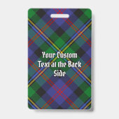 Badge Blason du clan Malcolm sur tartan (Arrière)