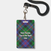 Badge Blason du clan Malcolm sur tartan (Arrière avec lanière)