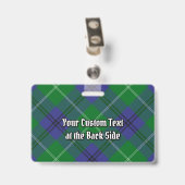 Badge Blason du clan Oliphant sur tartan (Arrière avec clip)