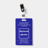 Badge Bleu avec Photo de l'Employé basé sur le Tex (Avant avec clip)