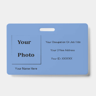 Badge Bleu Barbeau Noir Simple Moderne Photo Employé