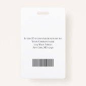 Badge Bleu blanc logo photo Code à barres Employé (Dos)