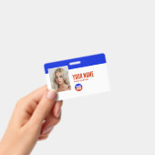 Badge Bleu | Carte d'identité de l'employé avec photo So (Manuel / portable)