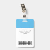 Badge Bleu clair Nom de l'employé Logo d'entreprise Étiq (Arrière avec clip)