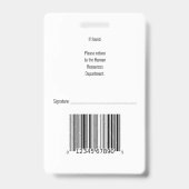 Badge Bleu clair Vertical w Bande Code de sécurité Emplo (Back)