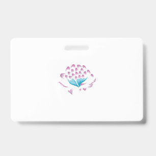 Badge Bleu de Cornflower clair, Ciel Mégenta, Fille