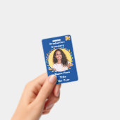 Badge Bleu feuille or (Manuel / portable)