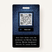 Badge Bleu foncé Insigne d'identification de sécurité in (Dos)