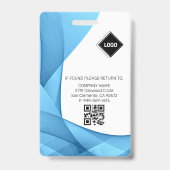 Badge Bleu | Insigne d'identification photo de l'employé (Dos)