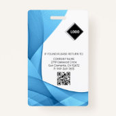 Badge Bleu | Insigne d'identification photo de l'employé (Dos)