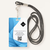 Badge Bleu | Insigne d'identification photo de l'employé (Derrière avec lanière)