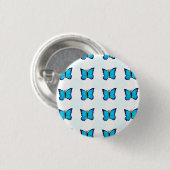 Badge Bleu Papillon (Devant & derrière)
