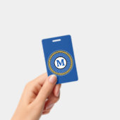 Badge - Bleu - Personnalisé - Ajouter Initiale (Manuel / portable)