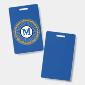 Badge - Bleu - Personnalisé - Ajouter Initiale (Avant & arrière)