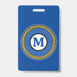 Badge - Bleu - Personnalisé - Ajouter Initiale