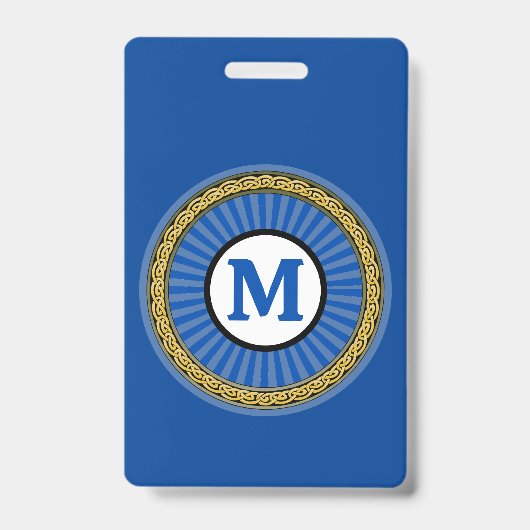 Badge - Bleu - Personnalisé - Ajouter Initiale (Avant)