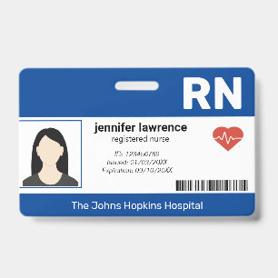 Badge Bleu Photo de l'employé Médicale de l'hôpital