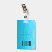 Badge Bleu Polygonal Et Photo (Arrière avec clip)