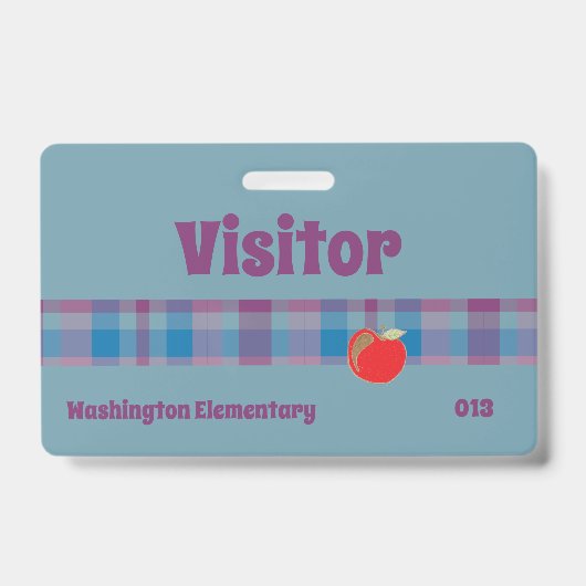 Badge bleu pour visiteur de l'école (Avant)