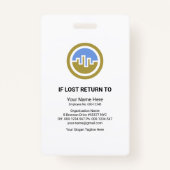 Badge Bleu Red Stripes Colonne Modèle photo Press ID (Dos)