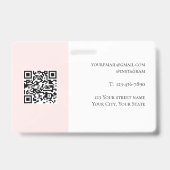 Badge Bleu rose vif abstrait floral moderne (Back)