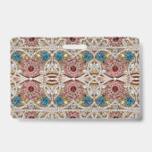 Badge bleu turquoise or bordeaux rose bohème (Arrière)