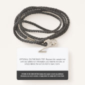 Badge Bloc de couleur gris moderne Étiquette de nom prof (Derrière avec lanière)