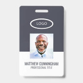 Badge Bloc de couleur Logo personnalisé Nom de l'employé (Avant)