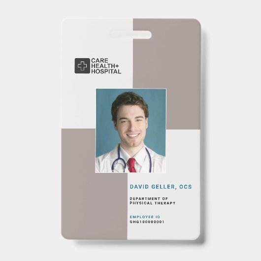 Badge Blocs Code personnel Médicale + Code-barres | vert (Avant)
