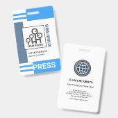 Badge Blocs de bande bleu futuriste Appuyer sur ID (Avant & arrière)