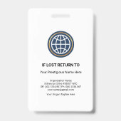 Badge Blocs de bande bleu futuriste Appuyer sur ID (Arrière)