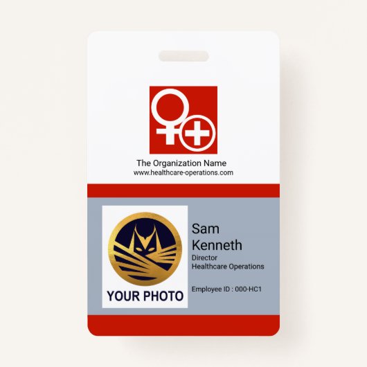 Badge Blocs de colonne rouge blanche Modèle photo Médica (Devant)