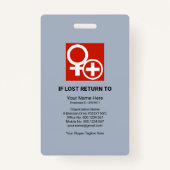 Badge Blocs de colonne rouge blanche Modèle photo Médica (Dos)