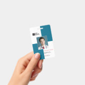 Badge Blocs d'identité médicale + Code-barres | Vertical (Manuel / portable)