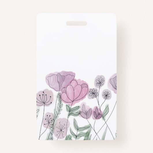 Badge Blooms Fleurs sauvages aquarelles (Devant)
