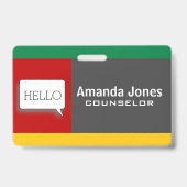 Badge Bloqueur de couleur moderne et personnalisé profes (Arrière)