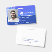 Badge Blue Abstrait Ajouter votre logo ID employé (Recto et verso)