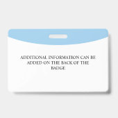 Badge Blue Ajouter votre logo Hospital Code photo employ (Back)