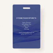Badge BLUE Custom Vertical Professionnel Code photo (Dos)