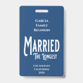 Badge Blue Family Reunion Award Marié le plus long (Avant)