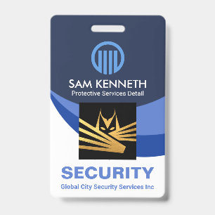 Badge Blue Global Wave Press Personnel Photo Security